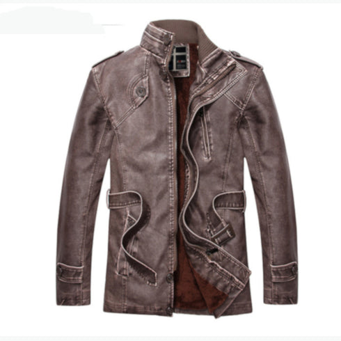 Faux Leather Trench Coat
